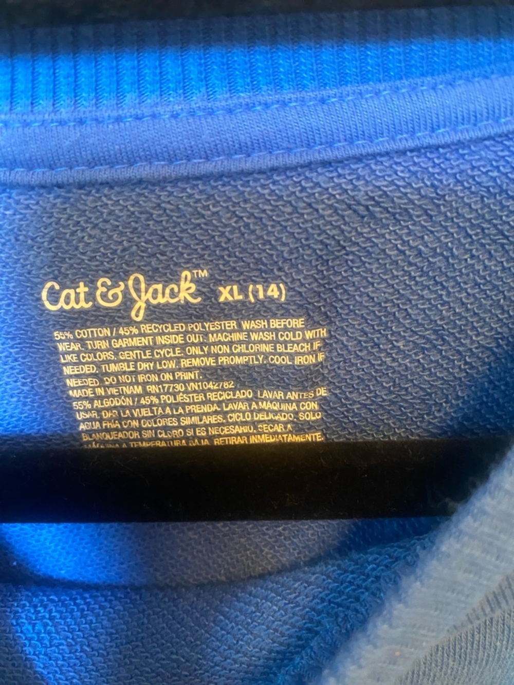 Cat & Jack Blue Graphic Crewneck Sweatshirt - Picture 2 of 2